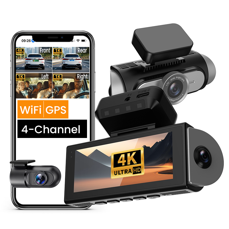 Panoramic Dash Cam 360 - Rejestrator samochodowy 2026 WiFi GPS z