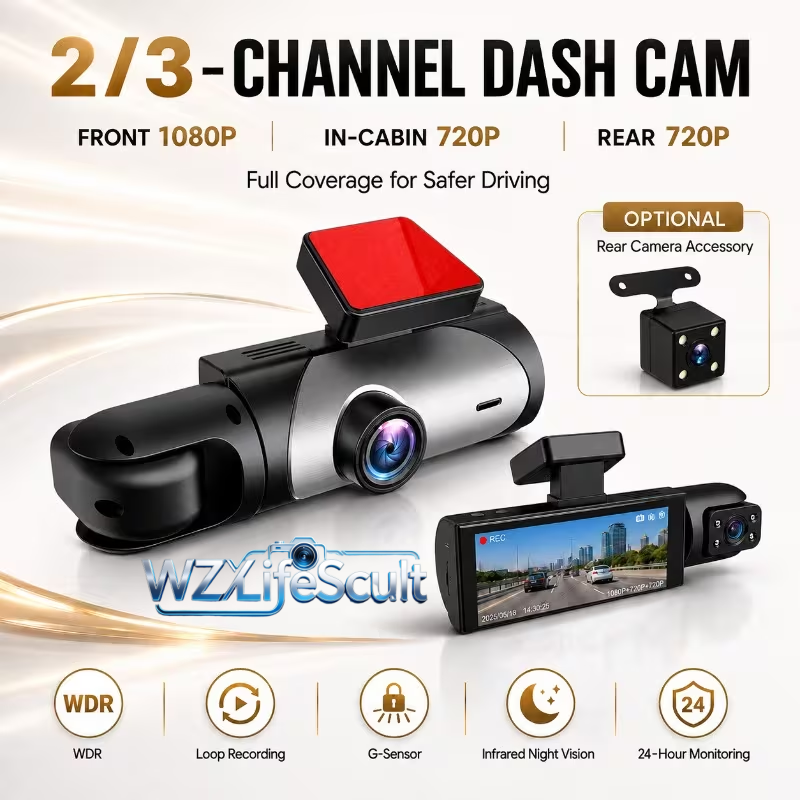 2/3-kanałowa kamera samochodow – Panoramic Dash Cam 360 recenzja i cena