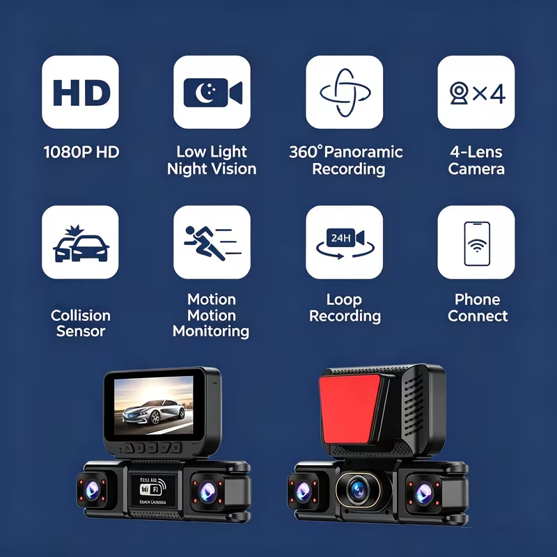 3/4-kanałowy WiFi 360 °   Kame – Panoramic Dash Cam 360 recenzja i cena